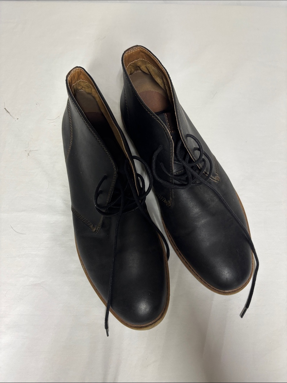 Aldo Black Leather Men's Chukka Boots with Tan Trim